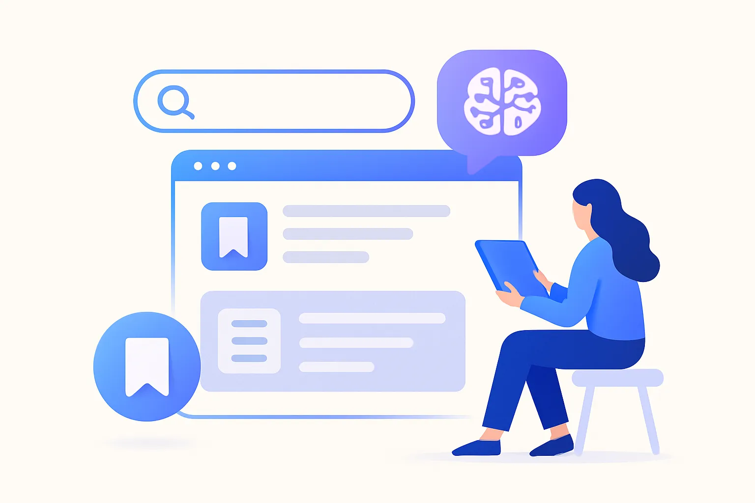 How to Search Your Bookmarks With AI (Semantic Search) — illustration